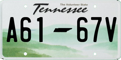 TN license plate A6167V