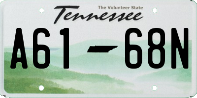 TN license plate A6168N