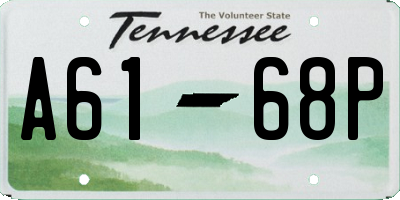 TN license plate A6168P