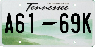 TN license plate A6169K