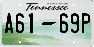TN license plate A6169P