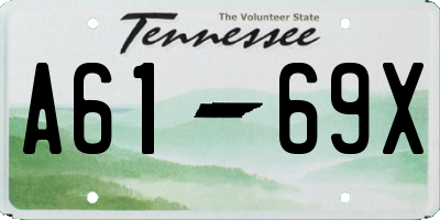 TN license plate A6169X