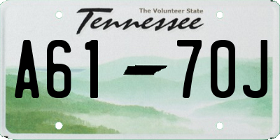 TN license plate A6170J