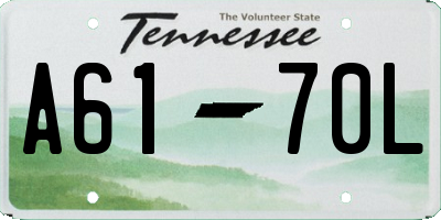 TN license plate A6170L
