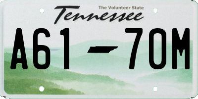 TN license plate A6170M