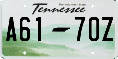 TN license plate A6170Z