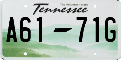 TN license plate A6171G