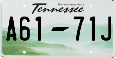 TN license plate A6171J