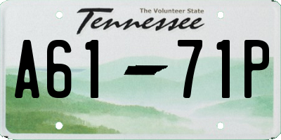TN license plate A6171P