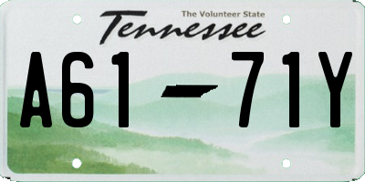 TN license plate A6171Y