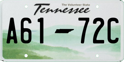 TN license plate A6172C