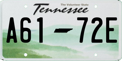TN license plate A6172E