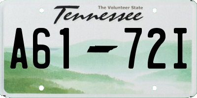 TN license plate A6172I