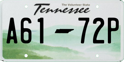 TN license plate A6172P