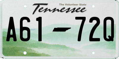 TN license plate A6172Q