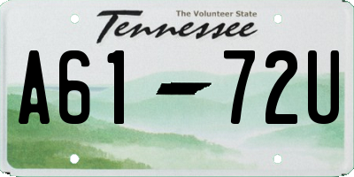 TN license plate A6172U