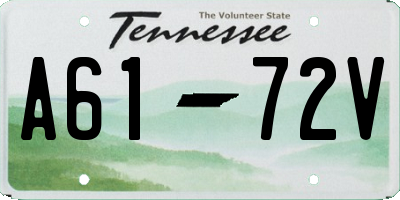 TN license plate A6172V