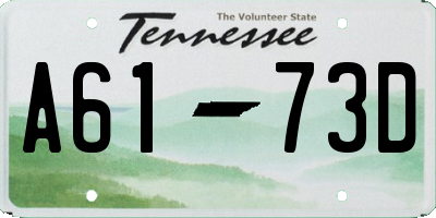 TN license plate A6173D
