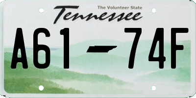 TN license plate A6174F