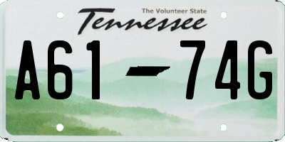 TN license plate A6174G