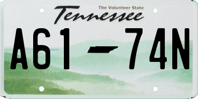TN license plate A6174N