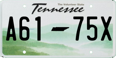 TN license plate A6175X