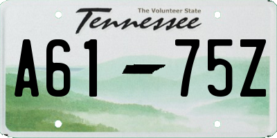 TN license plate A6175Z