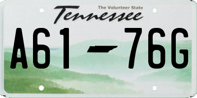 TN license plate A6176G