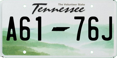 TN license plate A6176J