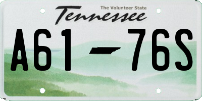TN license plate A6176S