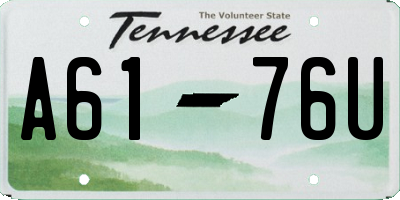 TN license plate A6176U
