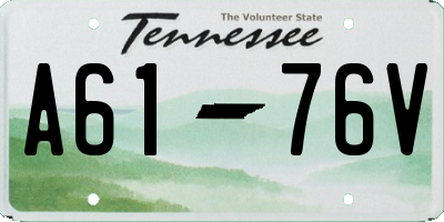 TN license plate A6176V
