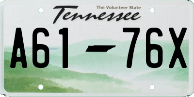 TN license plate A6176X