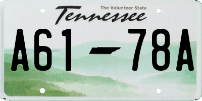 TN license plate A6178A
