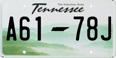 TN license plate A6178J