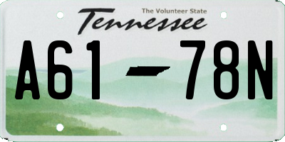 TN license plate A6178N