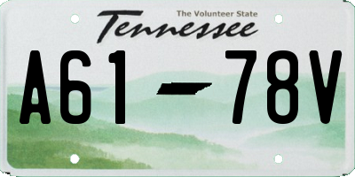 TN license plate A6178V