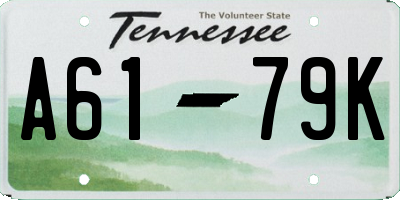 TN license plate A6179K