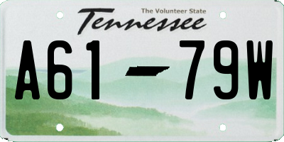 TN license plate A6179W
