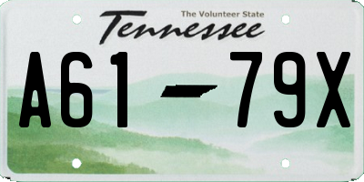 TN license plate A6179X