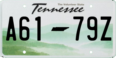 TN license plate A6179Z