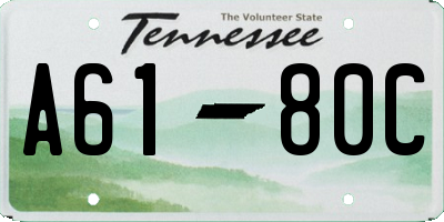 TN license plate A6180C