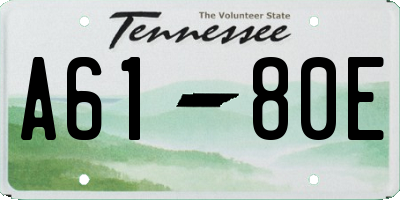TN license plate A6180E