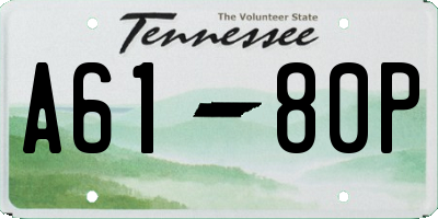 TN license plate A6180P