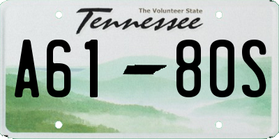 TN license plate A6180S