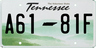 TN license plate A6181F
