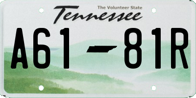 TN license plate A6181R