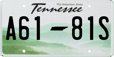 TN license plate A6181S