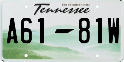 TN license plate A6181W