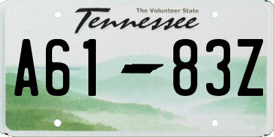TN license plate A6183Z